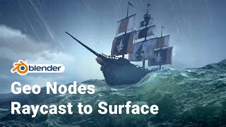 Blender Geometry Nodes - Raycast to Surface