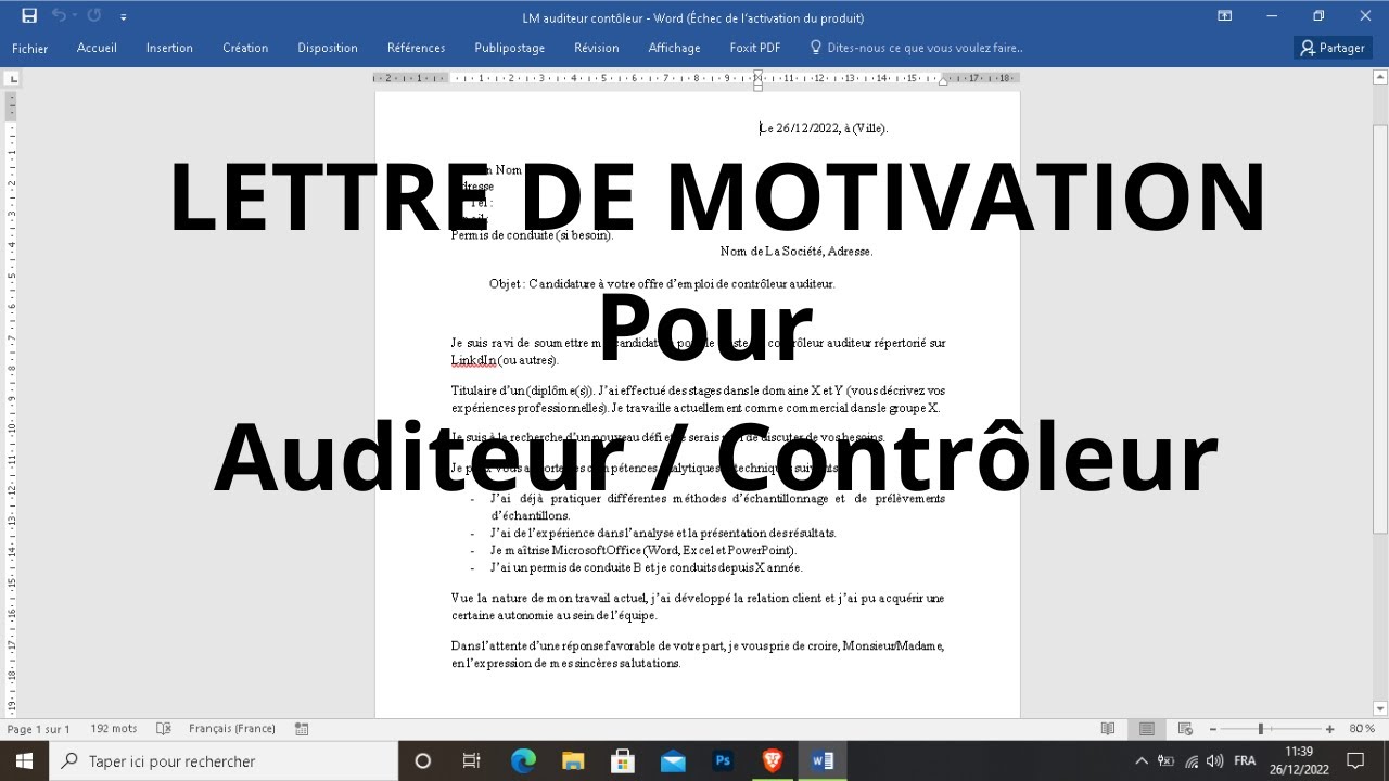 Comment R diger Une Lettre De Motivation Pour Un Poste D Auditeur Comment r diger une lettre de motivation pour un poste d auditeur