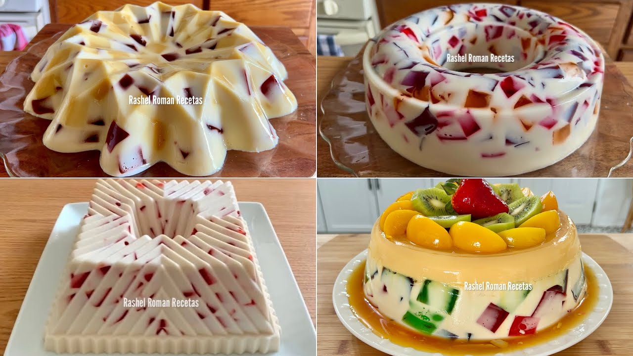 4 POSTRE DE GELATINA MOSAICO 😋 sobremesas fácil