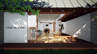 Casa de dos niveles | 222 m2 | terreno 7m x 30m