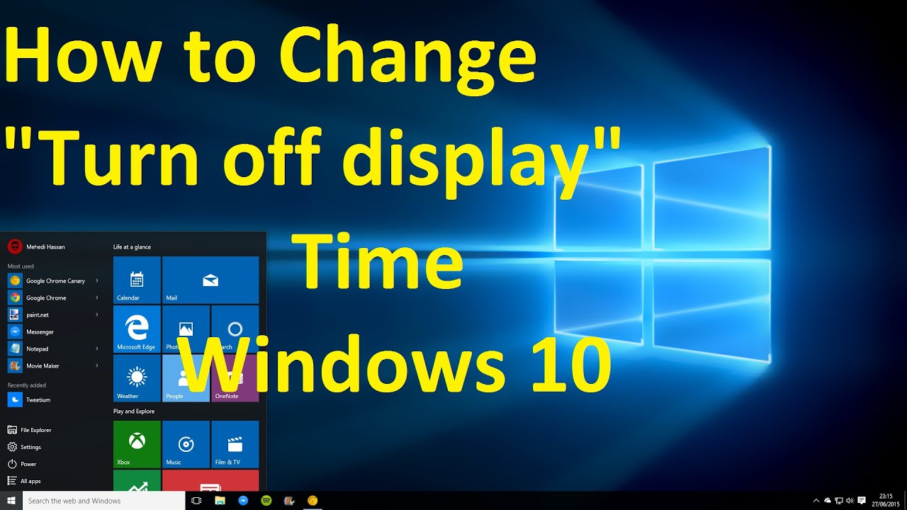How To Change Turn Off Display Time On Windows 10 YouTube