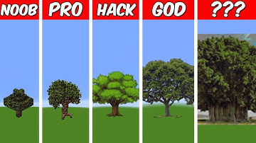 TREE Pixel Art Build in Minecraft ! Noob vs Pro vs Hacker vs God - Minecraft Animation
