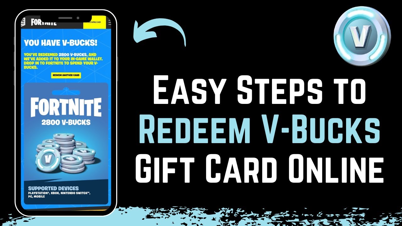 Fortnite V-Bucks  Redeem V-Bucks Gift Card - Fortnite