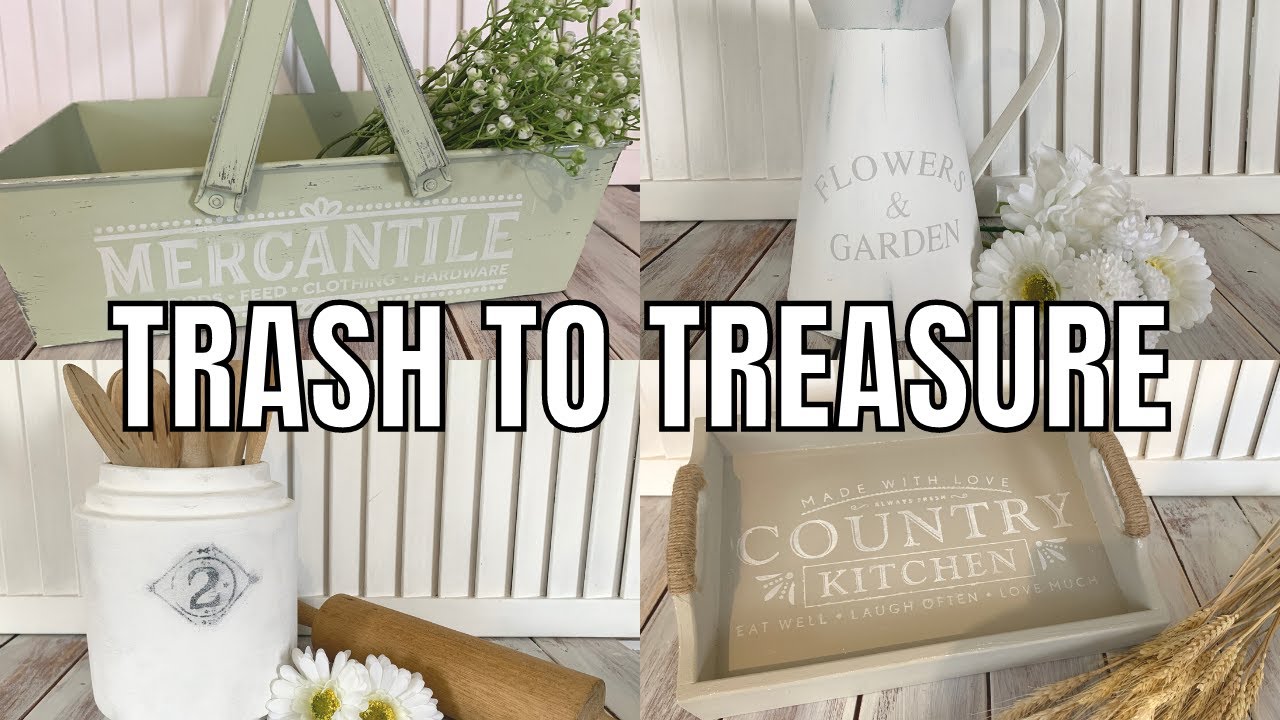 TRASH TO TREASURE THRIFT STORE FLIP | UPCYCLE HOME DECOR | 4 DIY ...