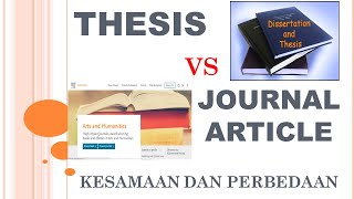 Thesis Vs Journal Article I Persamaan Dan Perbedaan