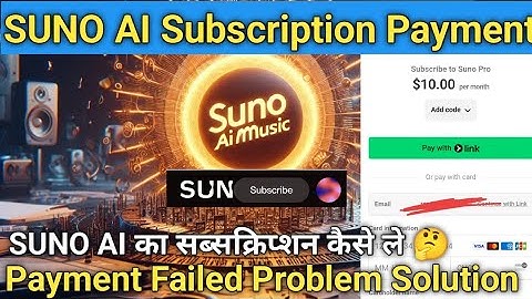 SUNO AI Subscription Failed Problem Solution 2024 | Suno AI Payment Failed Problem | Payment Method