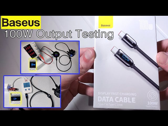 Baseus 100W USB-C PD Cable with Power LED Display | 100W Output Testing