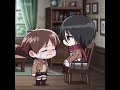 mikasa and eren =_= #chibi #eren #aot #attackontitan #mikasaackerman #anime #short #funny