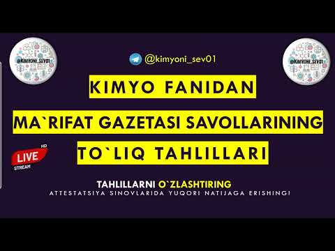 Ma&rsquo;rifat gazetasi kimyo fanidan