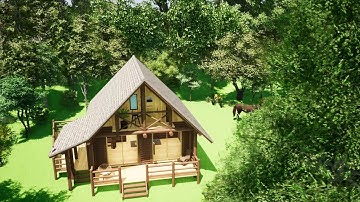 BEAUTIFUL CABIN HOUSE IN THE FOREST with Sketchup + Twinmotion