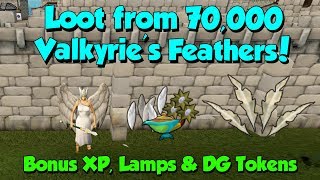 Loot from 70,000 Valkyrie Feathers [Runescape 3] BXP, XP, Silverhawks & More!