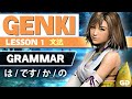 Genki Lesson 1 / JLPT N5 Grammar 「は、です、XはYです、か、の」with 40+ Example Sentences from Video Games