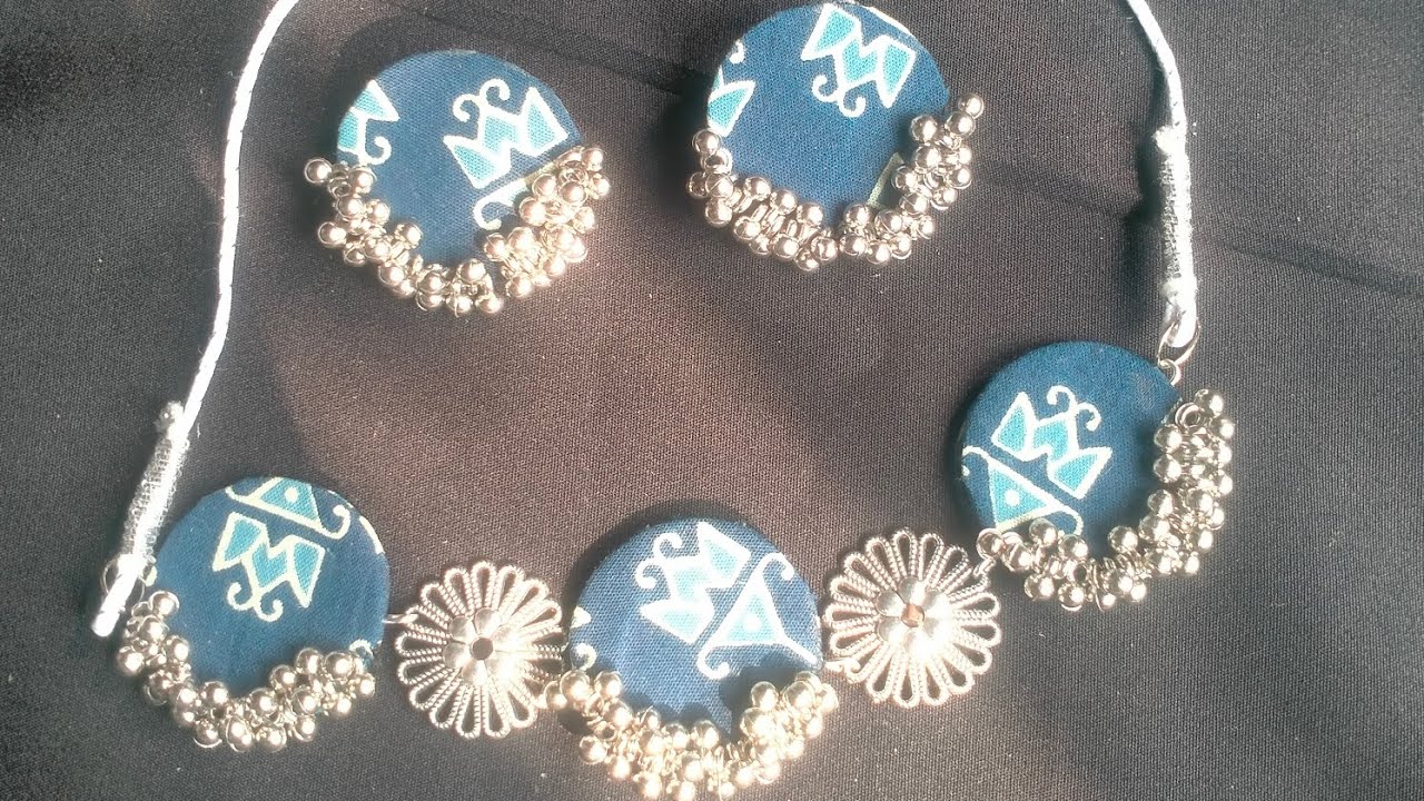 Handmade Fabric Necklace 🥰 | Easy Jewellery Making at Home #fabricnecklace  #diynecklace #handmade  