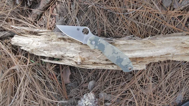 Spyderco Para 3 Camo G-10 C223GPCMO C223GPCMP - video demo