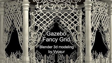 Gazebo Fancy Grid Blender 3d modeling