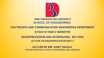 BCS2502 | Microprocessor and Interfacing | Lecture-2