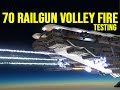 70 railguns volley fire testing  space engineers