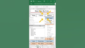 filter by color in excel #excel #trendingshorts