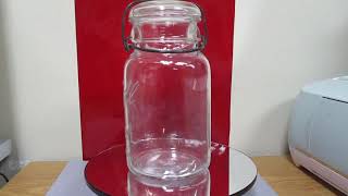 Vintage Ball Ideal Pat'd July 14 1908 #9 Mason Jar Clear Glass Wire Side MINT