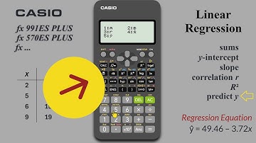 Casio fx ES Plus - Simple Linear Regression Sums, Intercept, Slope, Correlation, Determination, ŷ