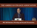 2023 AFA Business Meeting and Awards Presentation