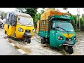 Autorickshaw 3 wheeler in flood water  tuk tuk autorickshaws  autos  crazy autowala