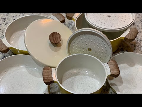 Vremi 8 Piece Ceramic Nonstick Cookware Set - Induction Stovetop