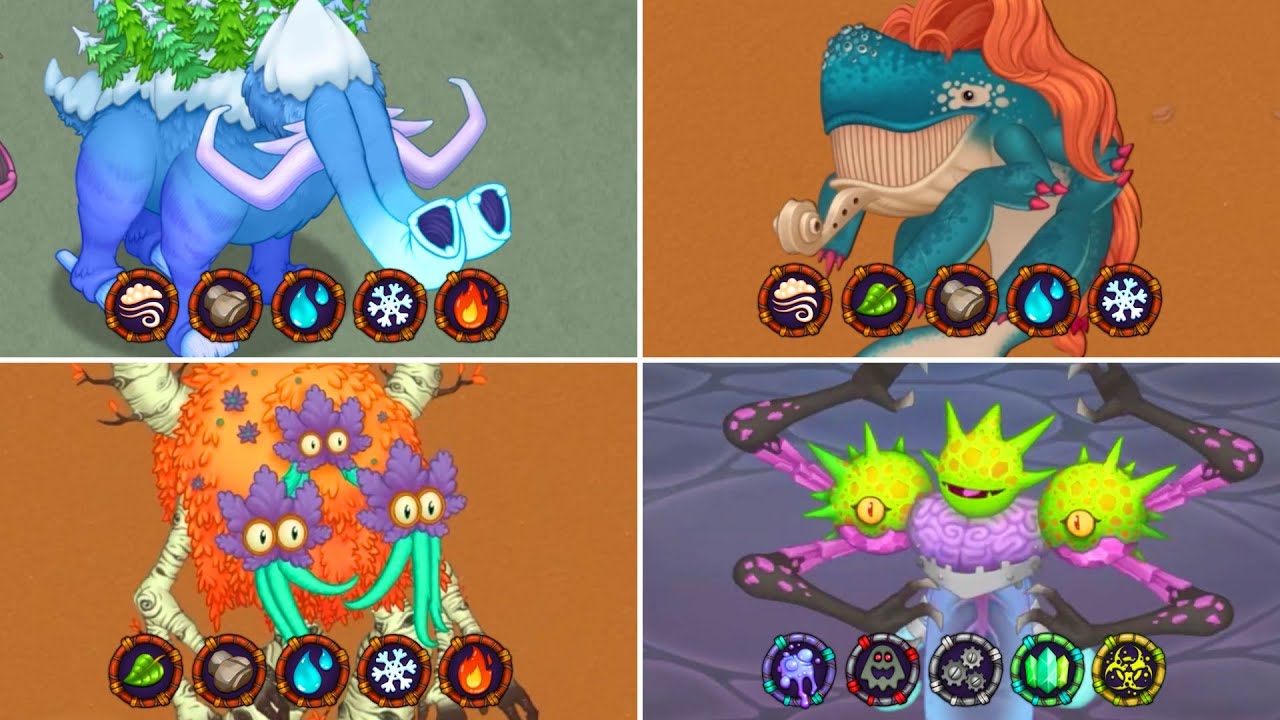 All Quint-Element Monsters with All Rares | My Singing Monsters