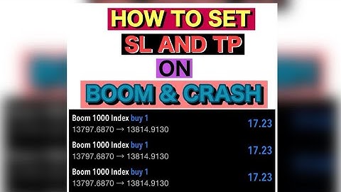 HOW TO SET SL AND TP ON CRASH AND BOOM.