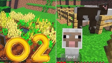 ⛏💎 Minecraft: PE - Survival Gameplay Walkthrough Part 2 - My Crops and Animals Farm (iOS, Android)