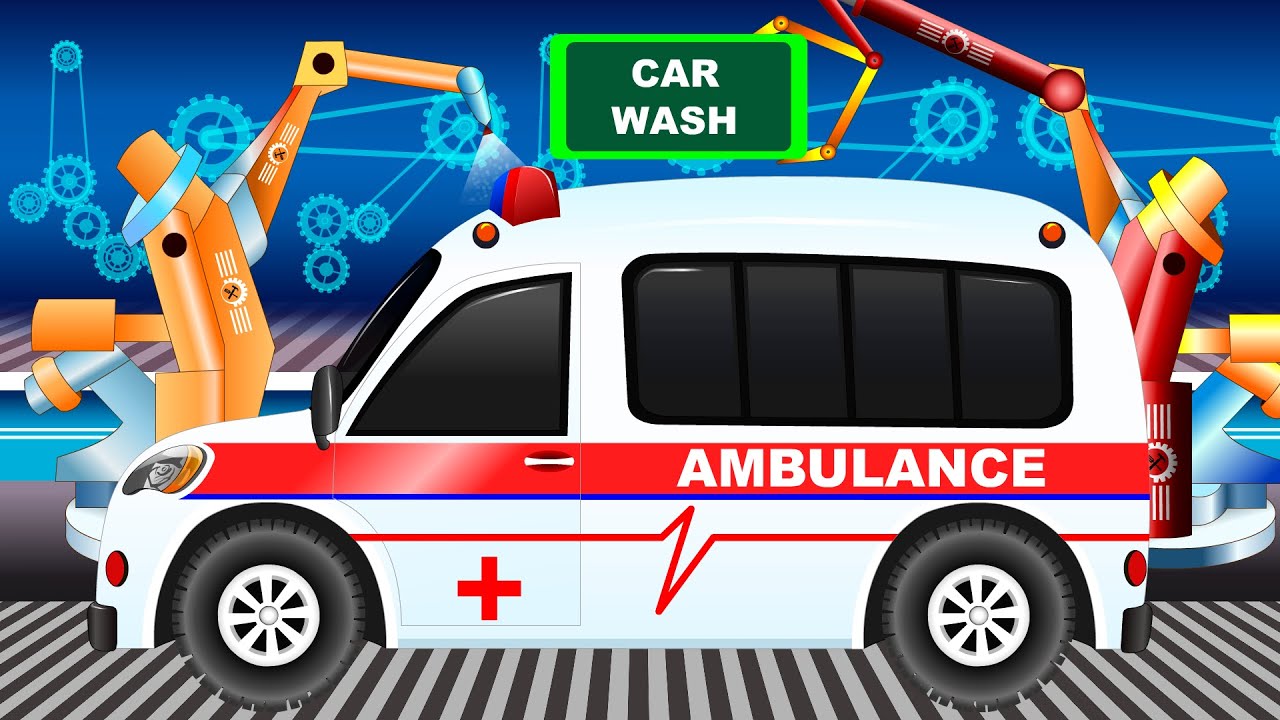 Ambulance Formation and Use Car Wash Videos For Children Little