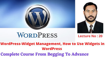 WordPress-Widget Management || How to Use Widgets in WordPress || How to use WordPress Widget