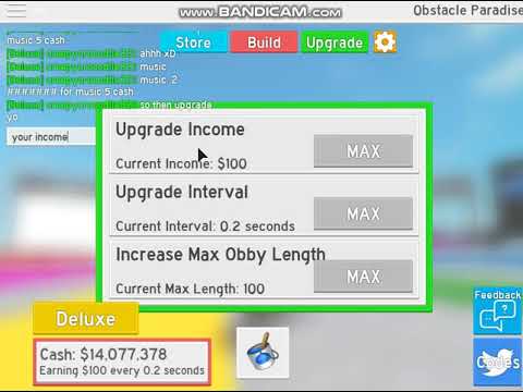 Roblox Obstacle Paradise Tutorial On How To Get Almost Infinite Cash Youtube - roblox obstacle paradise codes 2019