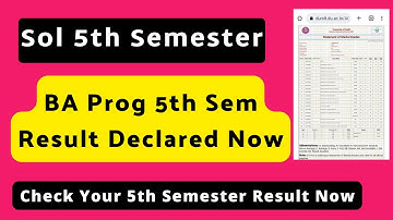 Du Sol BA Programme 5th Semester Result Declared Nov Dec 2021