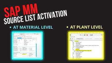 Source List Activation - SAP MM