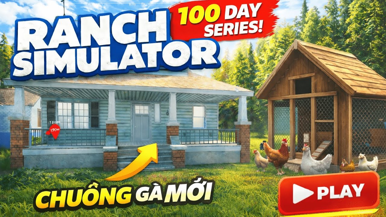 (Ranch Simulator Day 5- 9) Hôm nay chúng tôi xây được chuồng gà và học được cách dùng xe chở lợn.