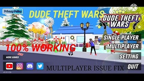 how to fix multiplayer issue in dude theft wars 100% working/B3BW