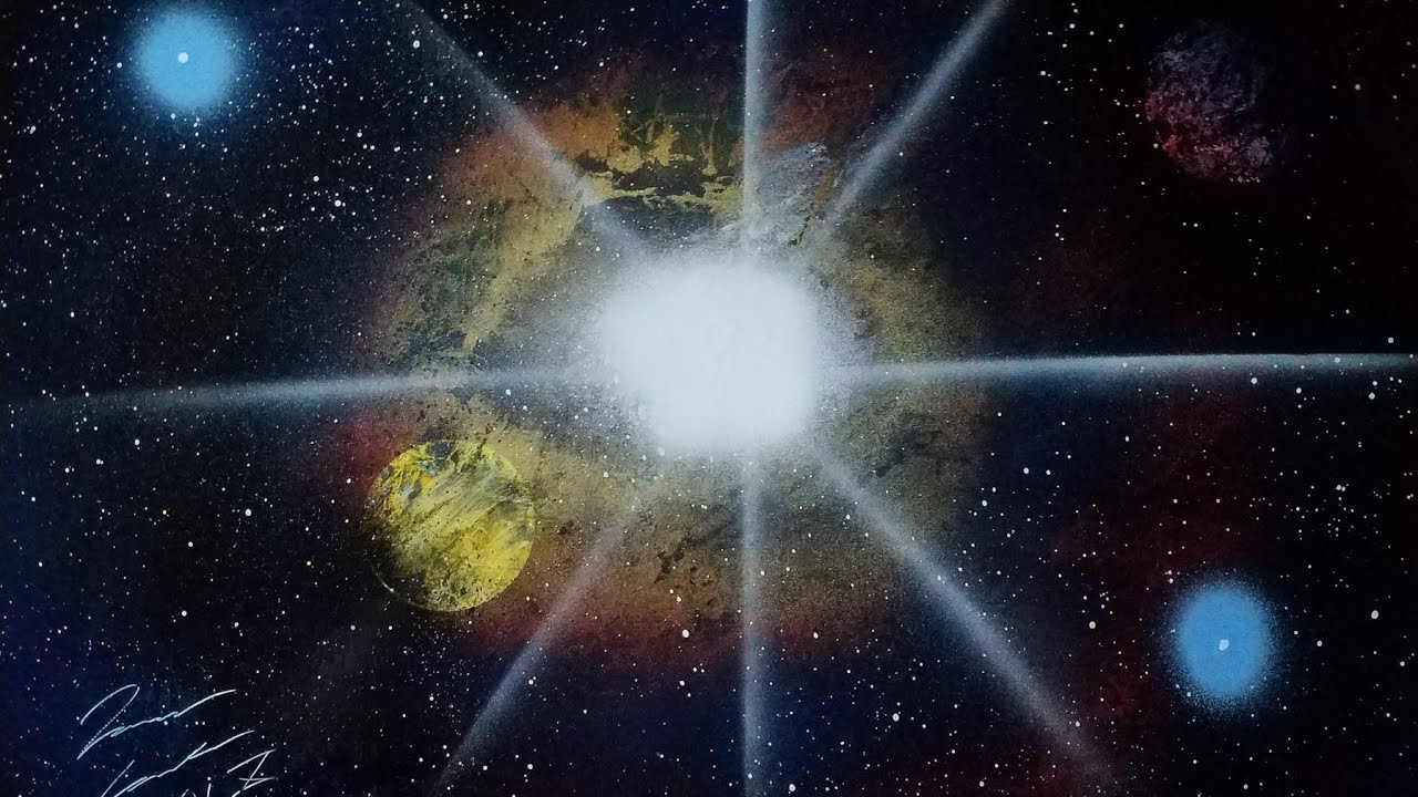 Galaxy and stars SPRAY PAINT ART TUTORIAL YouTube
