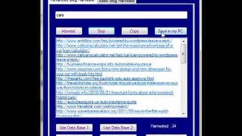 Blog Harvester Machine scrape urls.avi