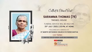 SARAMMA THOMAS (79) || THEKKEL HOUSE - FUNERAL LIVE_ DAY 02