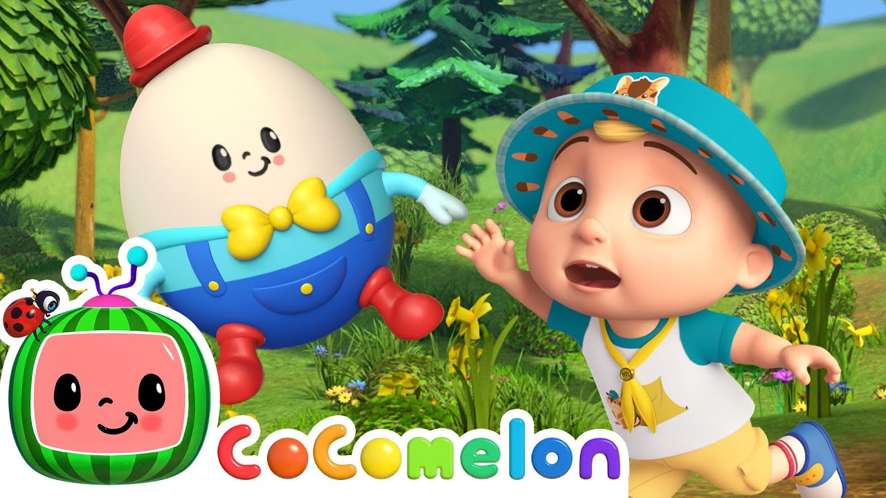 JJ’s Humpty Dumpty Outdoor Chase Song! Catch the Toy Egg! | CoComelon Nursery Rhymes & Kids Songs