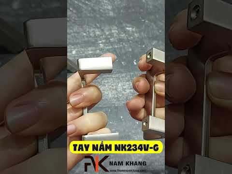 Tay nắm tủ đ&ocirc;i m&agrave;u ghi NK234V-G (cặp)