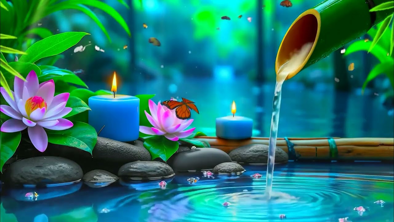 Healing Piano with Bamboo Water Flow 🌿 Meditation Music for Serenity and Deep Peace
