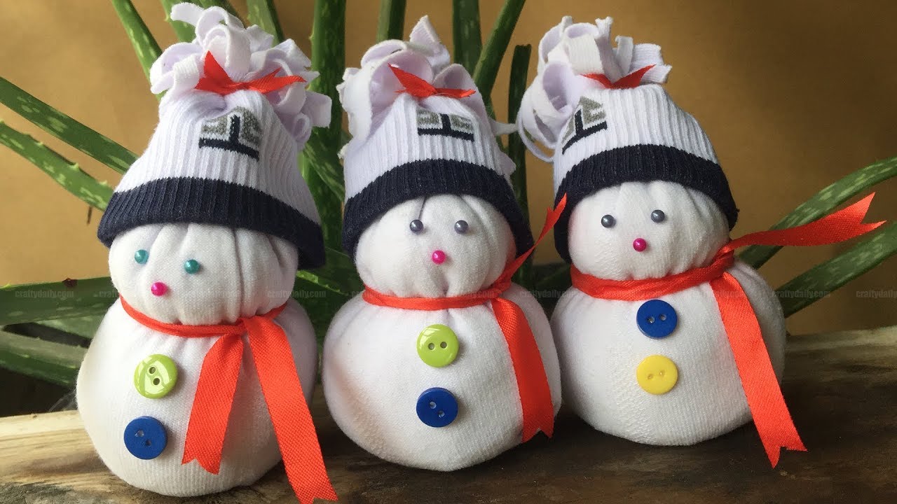 DIY Sock Snowman | Christmas Decoration Ideas - YouTube