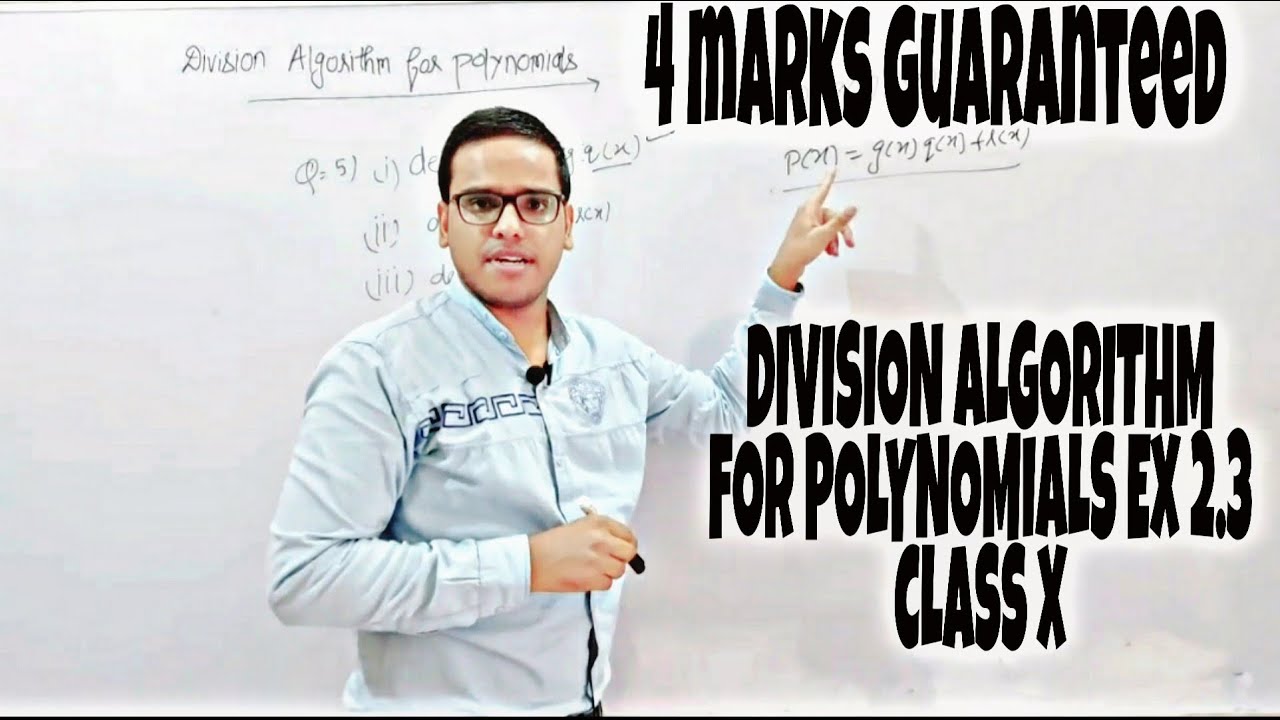 Division algorithm for polynomials ex 2.3 class 10 maths - YouTube