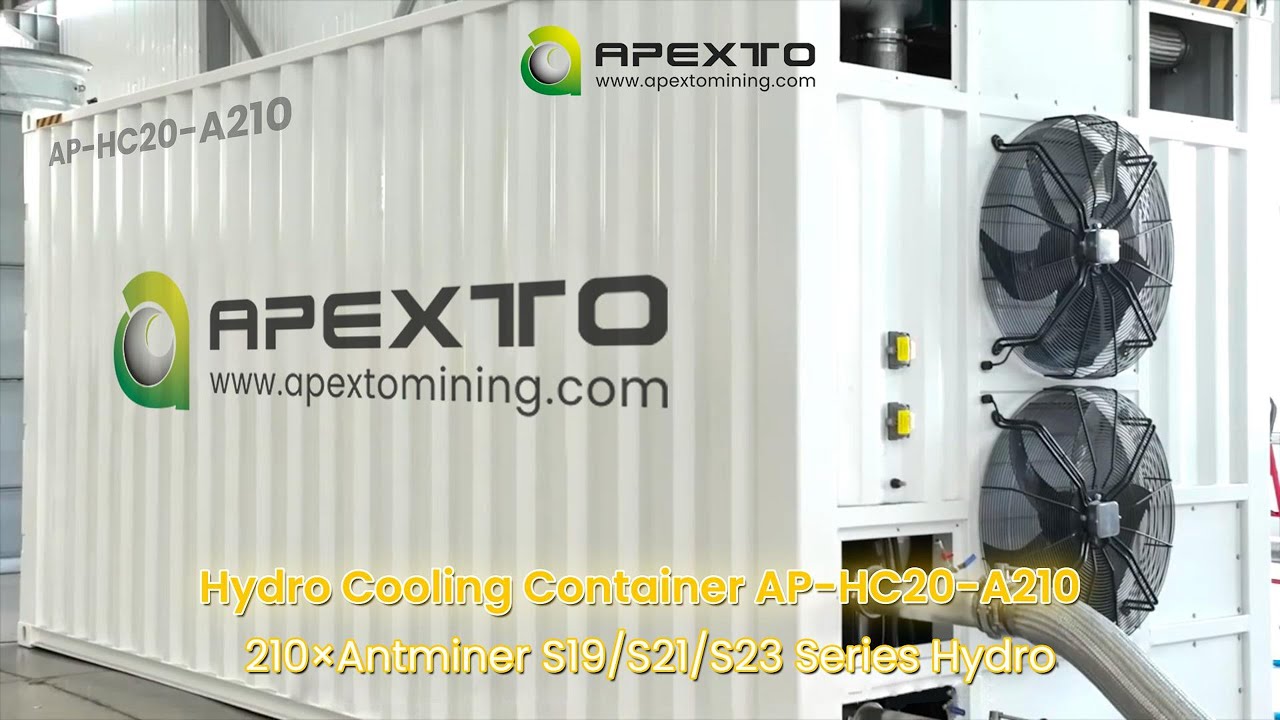 Antminer Hydro용 하이드로 냉각 컨테이너 - Apexto Mining
