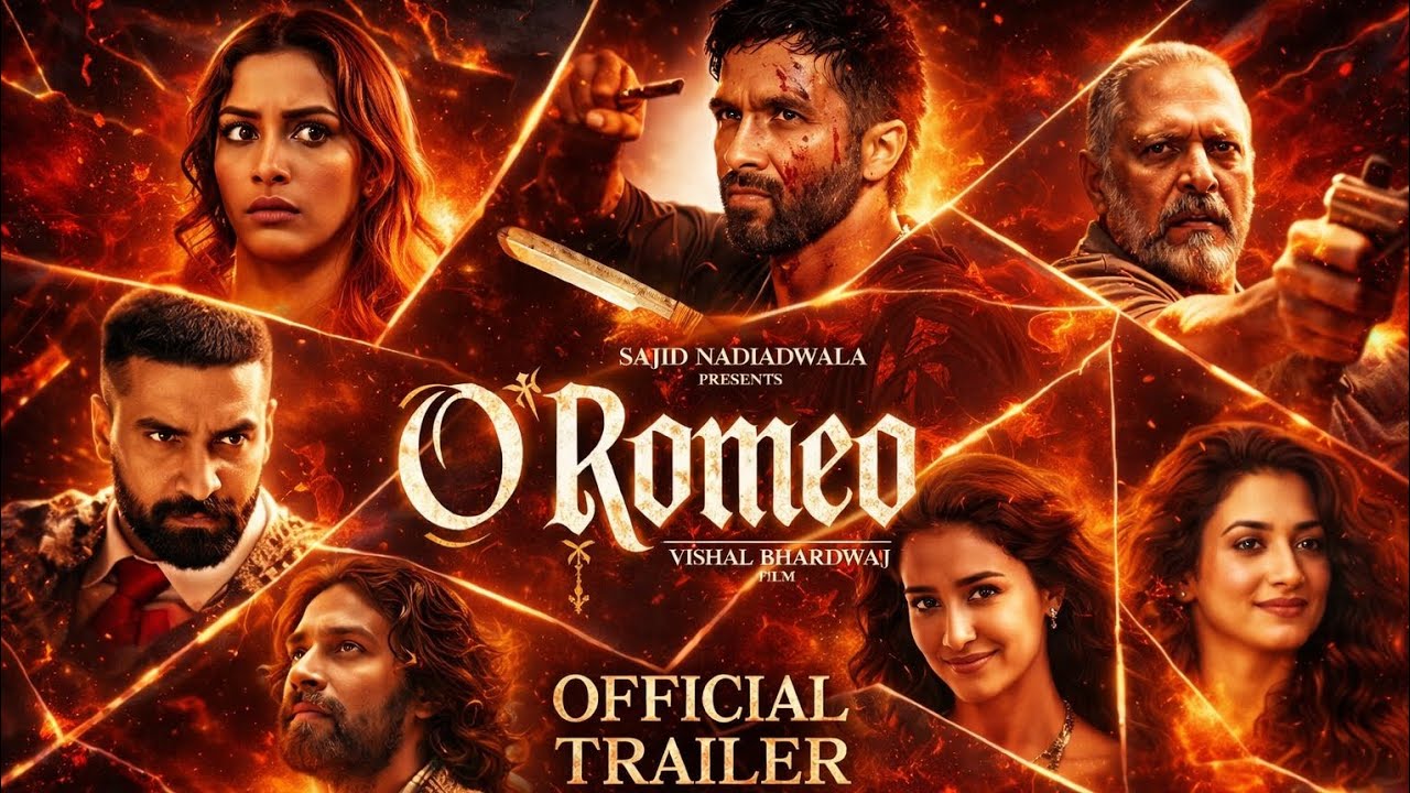 O Romeo Official Trailer Sajid N Vishal B Shahid K Triptii D Nana P Avinash T 13th Feb