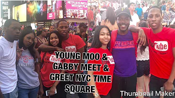 Young Moo & Gabby 1st meet and greet in Time square NYC