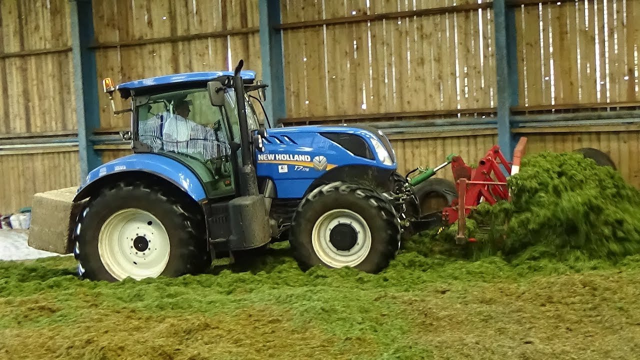 Cumbrian Silage - On the Pit Buckraking with New Holland T7 plus Deutz tips load - Silage 2019
