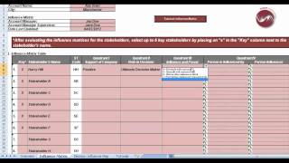 Decision Influencer Map - Excel Spreadsheet tutorial 2,